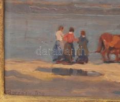 Bosznay István (1868-1944): Balaton, 1920. Olaj, fatábla, jelezve balra lent, hátoldalán autográf fe...