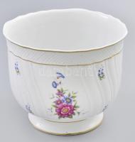 Hollóházi Hajnalka mintás kaspó. Domború és matricás mintával, jelzett, hibátlan, d: 19 cm, m: 15,5 cm