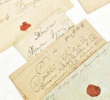 cca 1770-1860 13 darabos levél és boríték gyűjtemény, levélfejtőknek, magyar és német nyelven, benne...
