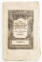 Noui ecclesiastico-scholastici annales euangelicorum August. et Heluet. Confessionis in Austriaca Monarchia. Volumen Primum anni 1793. Trimestre II. Schemniczii [Selmecbánya], 1793, Typis Franc. Joan Sluzeri, I-VI, 7-144+2 p. Kiadói papírkötés, kissé foltos, bélyegzéssel.