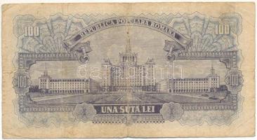 Románia 1952. 100L T:VG
Romania 1952. 100 Lei C:VG 
Krause P#90b