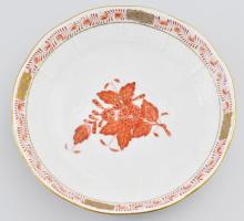 Herend Apponyi rust mintás csésze és csészealj. Jelzett, csészén gyári tűzhibával, d: 11,5 cm, m: 5 ...