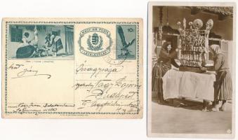 18 db főleg RÉGI népviseletes képeslap vegyes minőségben / 18 mostly pre-1945 folklore postcards in ...