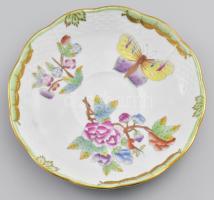 Herend Viktória mintás csésze és csészealj. Jelzett, hibátlan, d: 14 cm, m: 5 cm