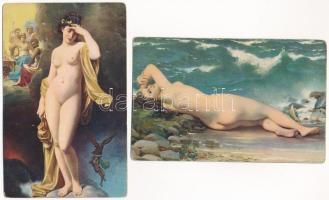10 db RÉGI Stengel erotikus művész képeslap vegyes minőségben / 10 pre-1945 Stengel erotic art postc...