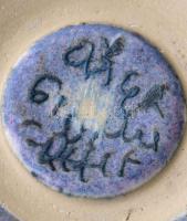 Iparművész madármintás váza. Jelzett, kis kopással, m: 7 cm