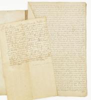 cca 1750 6 db 1600-as évekbeli oklevél későbbi kézzel írt másolata Nagysallói címzésű mappában. Kb 2...