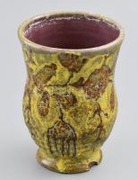 Gorka Géza (1894-1971): Stilizált virágmintás váza. Jelzett, alján lepattanással, m: 16 cm