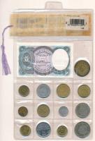 Egyiptom 14db-os szuvenír érme- és bankjegytétel könyvjelzővel T:AU-F
Egypt 14pcs of souvenir coins...
