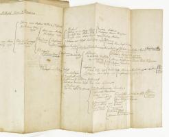 1799 A Patay, Jánossy, Dorogfy, Koós és egyéb erdélyi családok családfái 9-10 nagy méretű Kb 65x45 c...