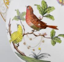 Herend Rothschild mintás kávés készlet. Jelzett, teljes, kézzel festett, kiöntő fedelének belsejében...