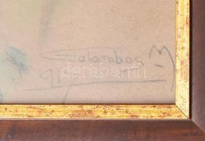 Galambos M jelzéssel: Portré (hadifogoly?), 1917. Pasztell, papír. Apró sérüléssel. Üvegezett fakere...