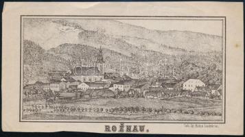 cca 1900 Roznau - Rozsnyó rotációs fametszetű kép 15x8 cm