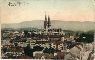 1907 Zagreb, Zágráb; látkép / general view (EM)