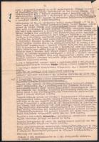 1954 A dombóvári járásbíróság elnökének jelentése a helyben tárgyal különböző bűnügyekről két teljes...