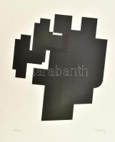 Hetey Katalin (1924-2010): Geometria. Szitanyomat, papír. Jelzett. Számozott (16/40). Lapméret: 54x43 cm / Screenprint on paper, signed, numbered (16/40).