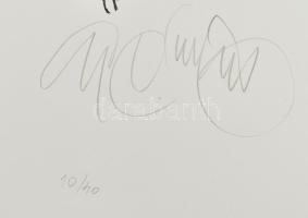 Gyémánt László (1935-): Fekvő női akt. Szitanyomat, papír, jelzett, számozott (10/40). 49x65 cm / Sc...