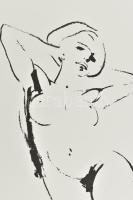 Gyémánt László (1935-): Női akt. Szitanyomat, papír, jelzett, számozott (10/40). 65x49 cm / Screenpr...