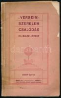 Ifj. Biber József: Verseim. Szerelem-csalódás. (DEDIKÁLT). Miskolc, 1919, szerzői kiadás (László-ny.), 176 p. Kiadói papírkötés, rossz állapotban, sérült, hiányos, ragasztott borítóval, lapszéli ázásnyomokkal, részben szétvált fűzéssel, részben felvágatlan lapokkal. A szerző által DEDIKÁLT példány.