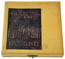1968. "Kecskemét 1368-1968" egyoldalas, bronz emlékérem hátoldalán "COPIA" beüté...