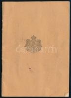 1922 Nagyvárad, román fényképes útlevél / Kingdom of Romania, passport