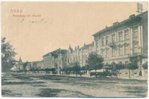 1908 Arad, Andrássy tér, lóvasút. (W.L. ?) 917. / square, horse-drawn tram (EK)