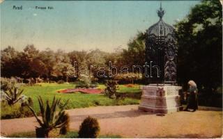 1910 Arad, Baross kút a parkban. Ingusz I. és fia kiadása / well in the park (EK)