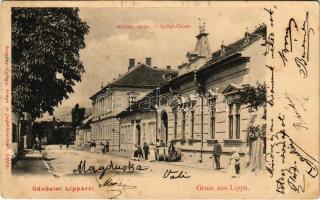 1903 Lippa, Lipova; Kórház utca. Krivány György kiadása / street (fa)