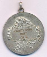 Szigethy István (1891-1966) 1937. "Huj huj hajrá! / Zrínyi Kupa 1937 Cs. II." ezüstözött b...