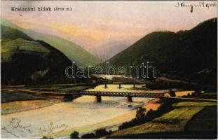 1906 Kralován, Kralovany; Králováni völgy Árva megyében, Vág hidak. Sochán P. kiadása / Váh river bridges, valley (EK)