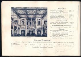 cca 1910 Herkulesfürdő, német nyelvű képes ismertető prospektus, foltos