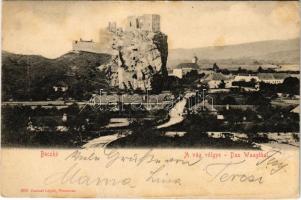 1906 Beckó, Beczkó, Beckov; Vágvölgy, Beczkói vár. Gansel Lipót kiadása / Waagthal, Burg Beczko / Povazie, Beckovsky hrad / valley, castle (fl)