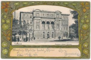 1902 Temesvár, Timisoara; Ferenc József színház. Uhrmann Henrik kiadása / theatre. Art Nouveau litho