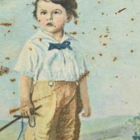 Karo-Franck kávé fém reklámtálca, kopásnyomokkal, rozsdafoltokkal, 21×27 cm