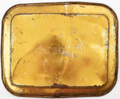 Karo-Franck kávé fém reklámtálca, kopásnyomokkal, rozsdafoltokkal, 21×27 cm