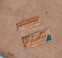 Szécsi kerámia kutyás fiú, festett mázas kerámia, jelzett, minimális kopásnyomokkal, m: 16 cm