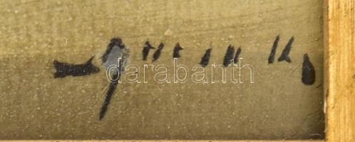 Murin Vilmos (1891-1952): Gyümölcsös csendélet. Olaj, karton, jelzett, restaurált. Dekoratív fakeret...