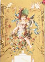 1890 Litho táncrend, kitöltetlen ceruza nélkül