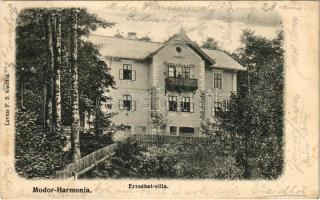 1906 Modor-Harmónia, Modern-Harmonie, Modra; Erzsébet villa. Levius P. S. kiadása / villa (fl)