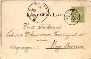 1906 Bártfa, Bártfafürdő, Bardejovské Kúpele, Bardiov, Bardejov; Puschnik kávéháza. Divald Adolf 194...