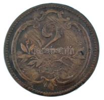 Ausztria 1911. 2h bronz, hátlap átvésve 1922-es szerencsepénzzé T:VF Austria 1911. 2 Heller bronze, ...