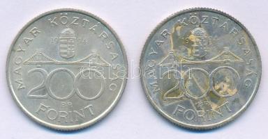 1994. 200Ft Ag "Deák" (2x) T:XF patina, ragasztónyom Adamo F13.1