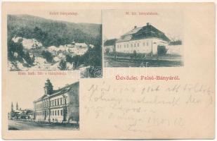 1901 Felsőbánya, Baia Sprie; Keleti bányatelep, M. kir. bányaiskola, Római katolikus fiú- és leányiskola / mine, miners&#039; school, Catholic school (EK)