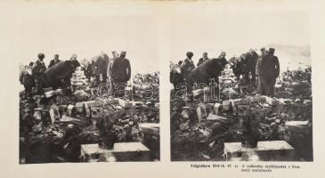1914-1916 Katonai események sztereófotói az I. világháborúból (pl. 15 cm-es nehéz tarack lőállásban,...