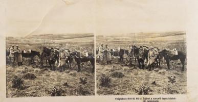 1914-1916 Katonai események sztereófotói az I. világháborúból (pl. 15 cm-es nehéz tarack lőállásban,...