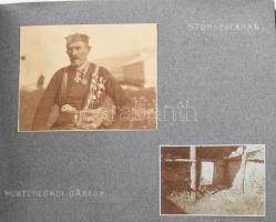1914-1916 "Emlékezünk..." Bileca - katonai fotóalbum, feliratozott, beragasztott, vegyes m...