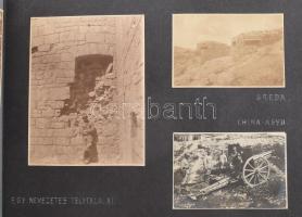 1914-1916 "Emlékezünk..." Bileca - katonai fotóalbum, feliratozott, beragasztott, vegyes m...