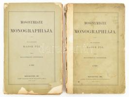 Major Pál: Mosonmegye monographiája. Több szakférfiak közreműködése mellett. Kiadta Mosonymegye közönsége. Magyar-Óvár, 1878. 1-2. füzet. Magyaróvár, 1878. Czéh Sándor. IV., 196 p., kihajtható térkép nélkül; 226 p. Szétvált fűzéssel, sérült borítókkal. Ritka!