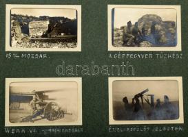 1914-1916 Bileca - katonai fotóalbum, feliratozott fotókkal (erődrészlet, újoncok, tisztek csoportja...