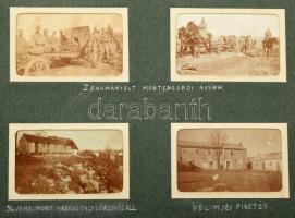 1914-1916 Bileca - katonai fotóalbum, feliratozott fotókkal (erődrészlet, újoncok, tisztek csoportja...